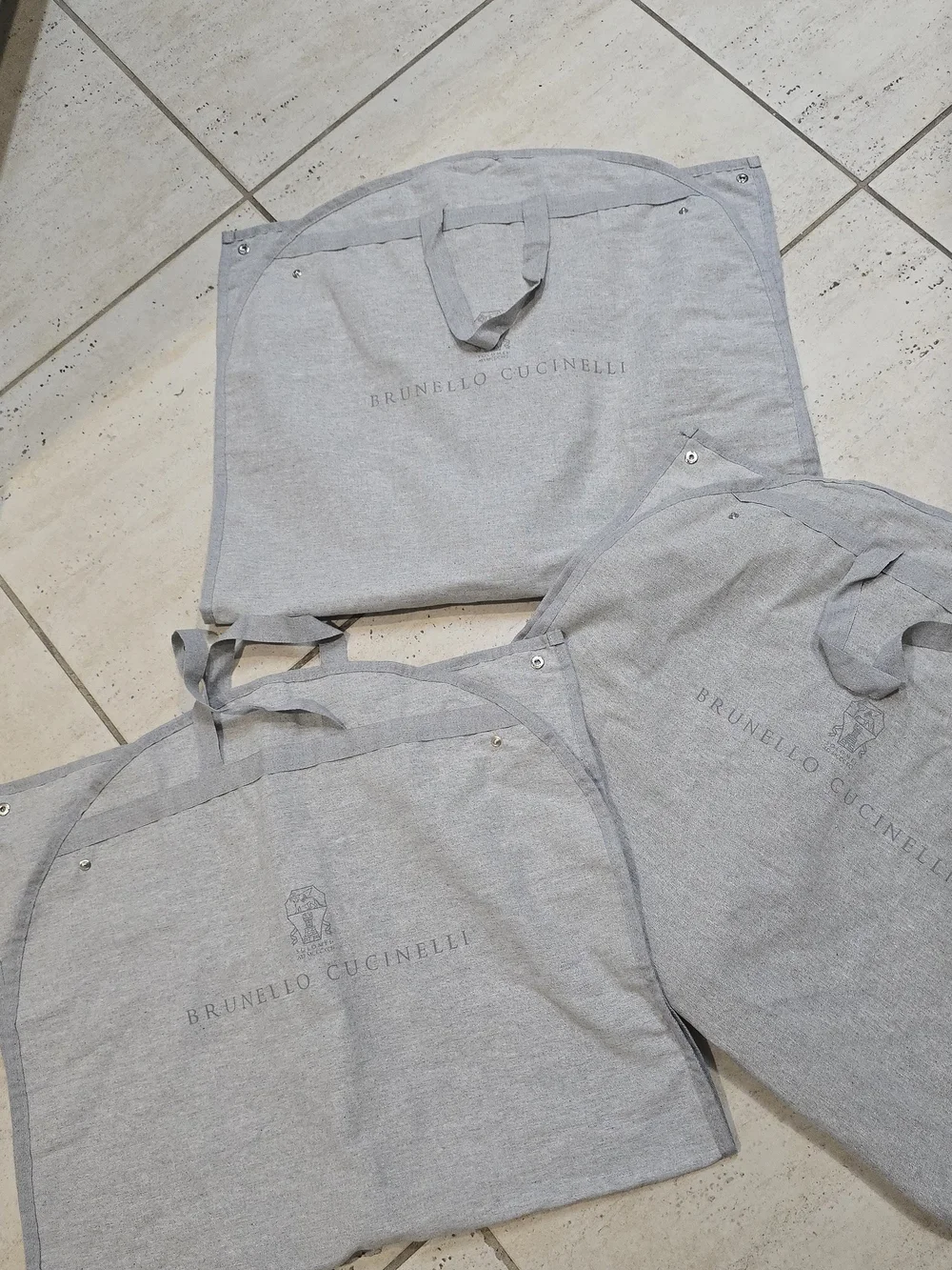 Bundle Of 3 Brunello Cucinelli Gray Garment Bag